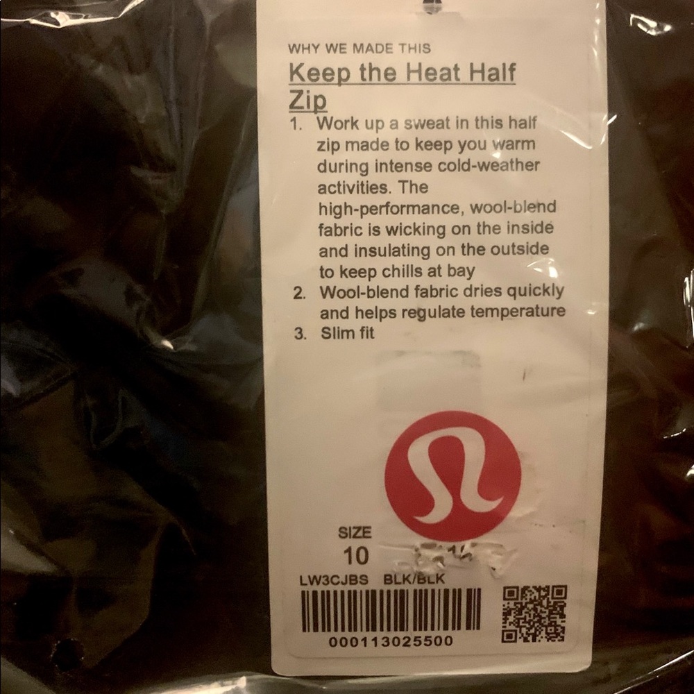 Lululemon Wool-Blend Keep the Heat 1/2 Zip- Black - Picture 6 of 6